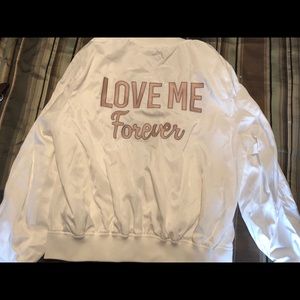 White satin bomber-jacket